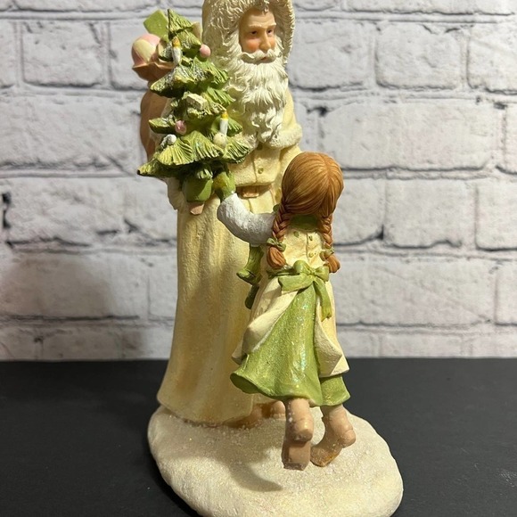 Santa And Girl White Sparkle‎ Father Christmas St Nicholas - Picture 5 of 12